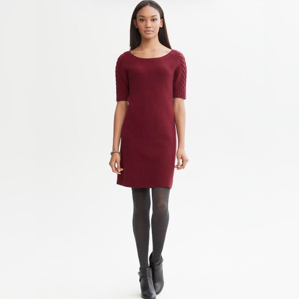 Banana Republic Burgundy sweater dress S